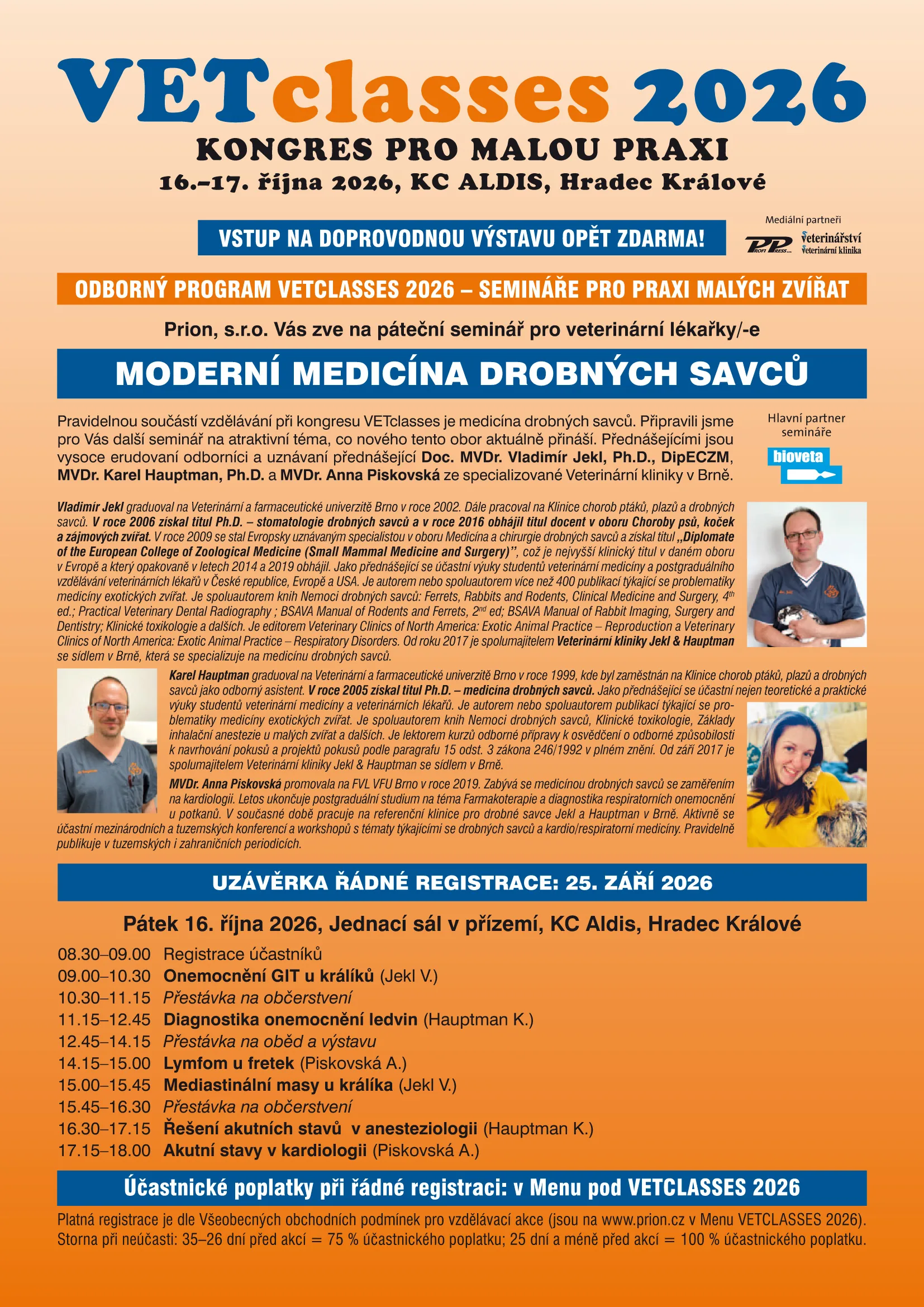 Program semináře Moderní medicína drobných savců
